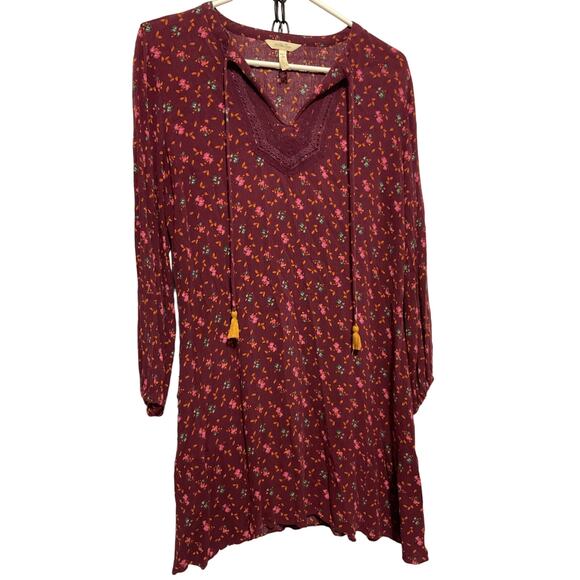 Matilda Jane Size Small Dress Burgundy Floral - Picture 1 of 8
